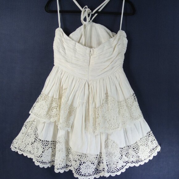 NEW Ulla Johnson Savannah Floral-lace Halterneck Dress In Ivory Size 8 #1489 - Picture 8 of 12